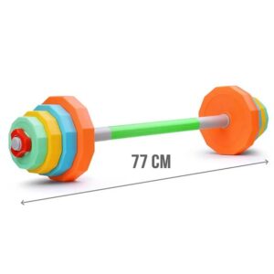 Kids Toy Colorful Sport Training Gym Add Water Weightliftings Plastic Barbell (0398) - Image 8