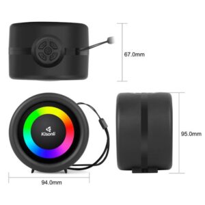 Kisonli S16 Bluetooth Music Speaker With Colorful RGB LED Lights High Quality Radio USB | Bluetooth | TF Card | FM - Image 3