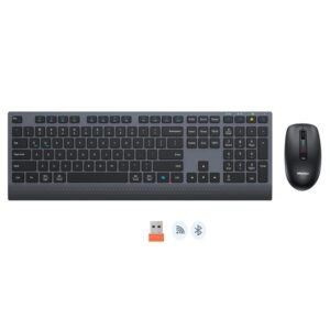 Meetion C2000 Wireless + Bluetooth + Rechargeable Keyboard and Mouse Combo - Image 2