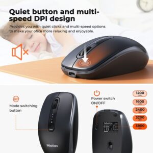 Meetion C2000 Wireless + Bluetooth + Rechargeable Keyboard and Mouse Combo - Image 6