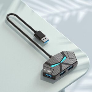 RGB 4 Port USB C Hub 3.0 USB Splitter USB Extender - Image 2