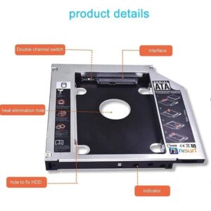 SATA Hard Drive Caddy 12.7mm 9.5mm 9.0mm Universal For CD/DVD-ROM Optical Bay 2nd HDD SSD - Image 7