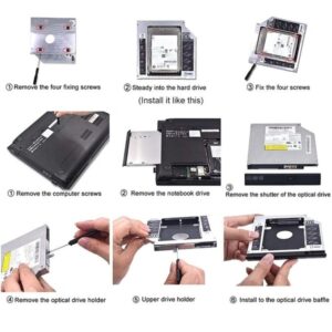 SATA Hard Drive Caddy 12.7mm 9.5mm 9.0mm Universal For CD/DVD-ROM Optical Bay 2nd HDD SSD - Image 8