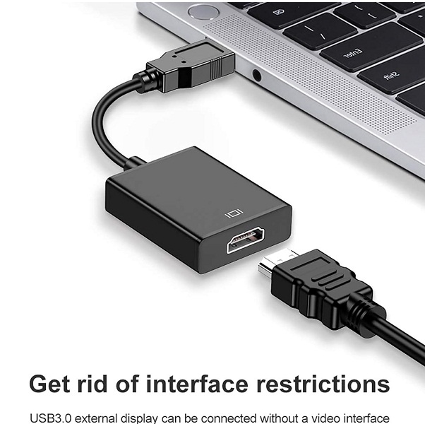 USB to HDMI Adapter, USB 3.02.0 to HDMI 1080P Video Graphics Cable Converter with Audio for PC Laptop Projector HDTV 4