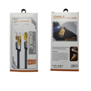 Flat Wire 4-in-1 Cable – Multi-Function Fast Charging & Data Transfer Cord (USB-A & Type-C Input | Type-C & Lightning Output | 65W/27W Power) - Image 9