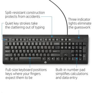 HP K1500 USB Wired Keyboard Keyboard - Image 4