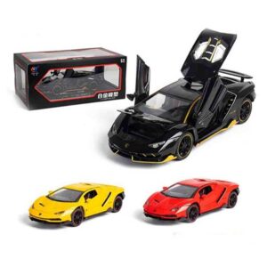 Kids Toy Lamborghini 1:24 Diecast Metal Pullback Racing Car with Openable Doors & Light (0725)