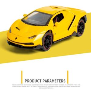 Kids Toy Lamborghini 1:24 Diecast Metal Pullback Racing Car with Openable Doors & Light (0725) - Image 5