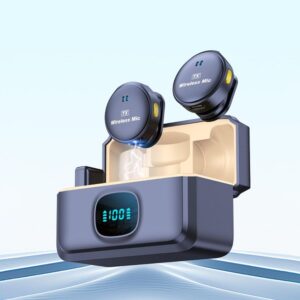 Q8 Wireless Lavalier Microphone | Magnetic Button Display Screen ANC (Type C | Lightning) - Image 3