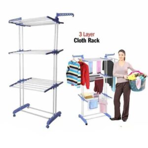 Stainless Steel 3 Layers Cloth Rack Floor Cloth Dryer Stand (CR0001) - Image 6