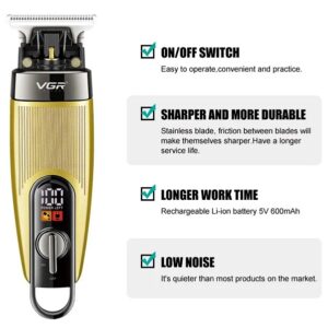 VGR V-975 Professional Rechargeable Cordless Pro Self Haircut Clipper Beard Trimmer with Digital Display - Image 8