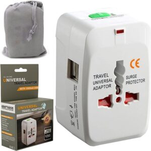 All In One Universal Travel Adapter Dual USB Ports - Image 11