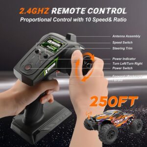 Kids Toy High Speed 35M/H Monster Truck RC Radio Control 4WD Racing Path Finder (0742) - Image 5
