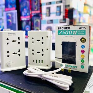 Power Extention Cord 2500W N86 8 Port Power Socket with USB & Type C - Image 2