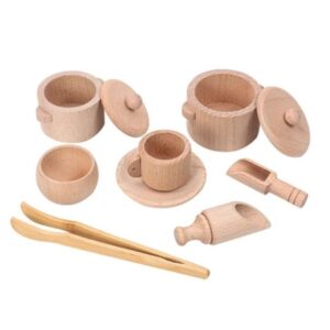 Kids Wooden Sensory Play Tea Set - Image 3