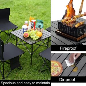 Portable Foldable Camping Collapsible Square Outdoor Table with Carry Bag - Image 4