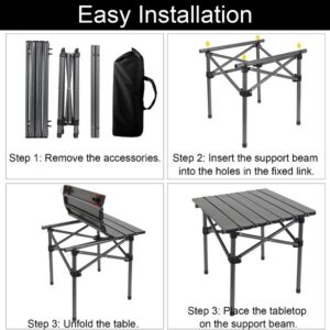 Portable Foldable Camping Collapsible Square Outdoor Table with Carry Bag - Image 5