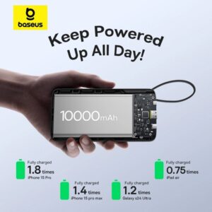 Baseus Palm 20W UK Pin Type-C Fast Charger with Type-C to Type-C 60W Cable - Image 7