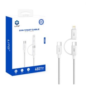 LITO LD27 PD 60W 2-IN-1 Charger Data Cable - Image 1