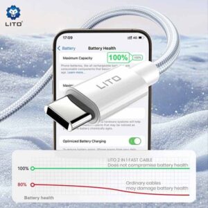 LITO LD27 PD 60W 2-IN-1 Charger Data Cable - Image 3