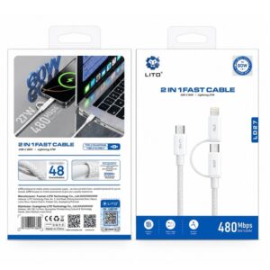 LITO LD27 PD 60W 2-IN-1 Charger Data Cable - Image 9