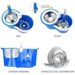 360° Rolling Spin Mop with Stainless Steel Bucket - Image 2