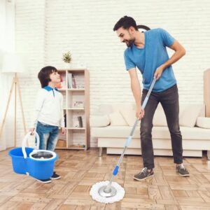 360° Rolling Spin Mop with Stainless Steel Bucket - Image 4