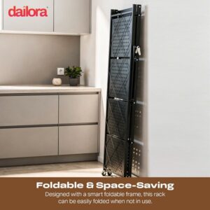 5 Layer Foldable Carbon Steel Rack with Wheels - Image 5
