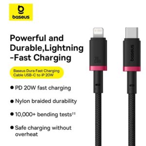 Baseus Dura Series 20W Type-C to Lightning Cable - 1 Meter - Image 4