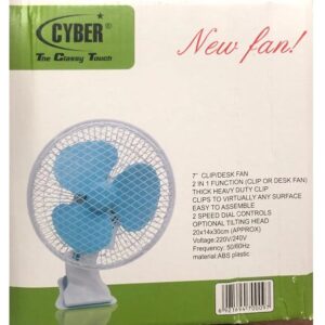 Cyber 2 In 1 Clip And Table Fan 20W CYCF-889 Blue With White Oscillating - Image 8