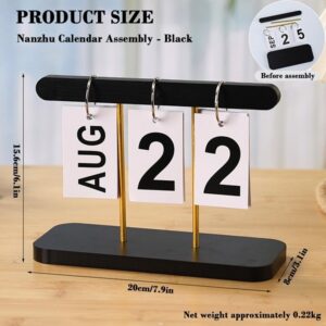 Desktop Wooden Perpetual Manual Flip Calendar - Image 3