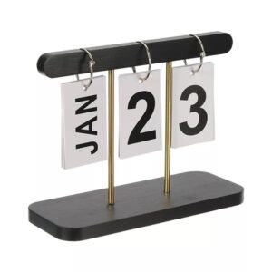 Desktop Wooden Perpetual Manual Flip Calendar