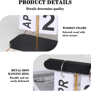 Desktop Wooden Perpetual Manual Flip Calendar - Image 4