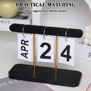 Desktop Wooden Perpetual Manual Flip Calendar - Image 5