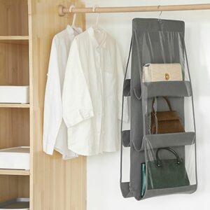 Foldable 6 Pockets Hand Bag Purse Organizer With Hanger - Image 2