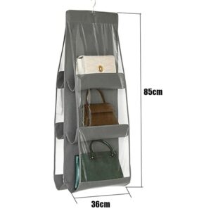 Foldable 6 Pockets Hand Bag Purse Organizer With Hanger - Image 3