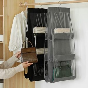 Foldable 6 Pockets Hand Bag Purse Organizer With Hanger - Image 4