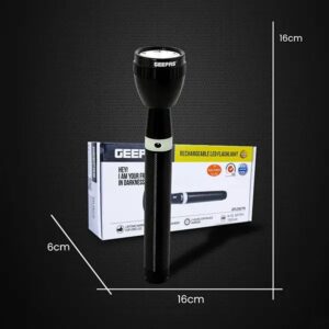 Geepas Rechargeable Flashlight – GFL3827N (Aluminum Body) - Image 6
