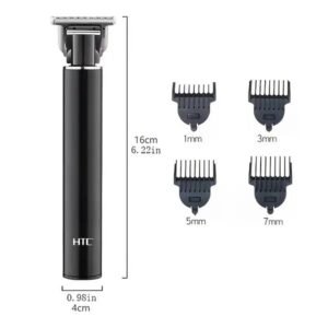 HTC AT-115 Fully Metal Body Professional Mens T- Blade Zero Cutting Hair Trimmer - Image 3