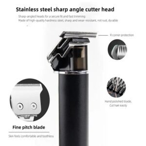 HTC AT-115 Fully Metal Body Professional Mens T- Blade Zero Cutting Hair Trimmer - Image 7