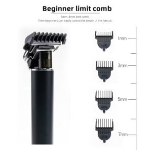 HTC AT-115 Fully Metal Body Professional Mens T- Blade Zero Cutting Hair Trimmer - Image 8