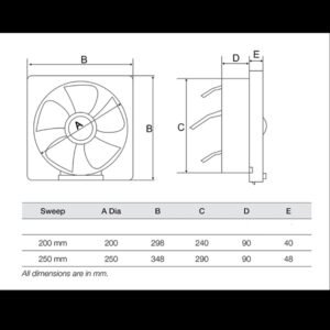 Havells Indian Plastic Exhaust Fan 08 & 10 Inch (06 Blade) - Image 3
