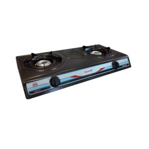 Kawashi 2 Burner Gas Cooker Non-Stick (Black)
