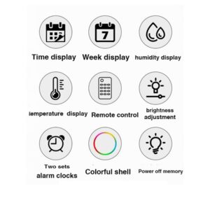 Modern Large Screen LED Round Wall Clock with Temperature, Humidity & Date Display - Image 4