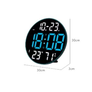 Modern Large Screen LED Round Wall Clock with Temperature, Humidity & Date Display - Image 5