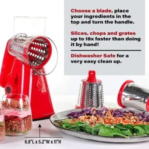 Nutri-Slicer 3-in-1 Spinning Counter-top Food Slicer and Grater - Image 7