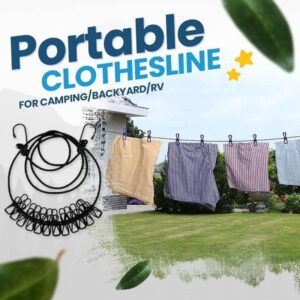 Portable Stretchable Clothesline With Clips Magic Rope - Image 2