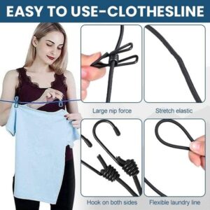 Portable Stretchable Clothesline With Clips Magic Rope - Image 4