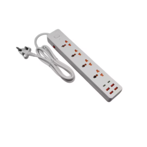 Power Socket Premium 4 Outlets Electrical Surge Protector Travel Universal USB Type-C Extension Socket - Image 1