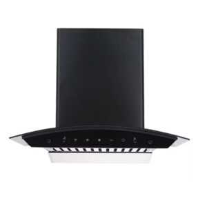 Premium Curved Glass 60cm Cooker Hood with touch and motion Sensor (Black)
